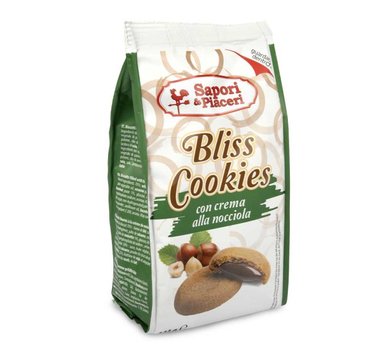Bliss cookies biscotti ripieni di crema alle nocciole